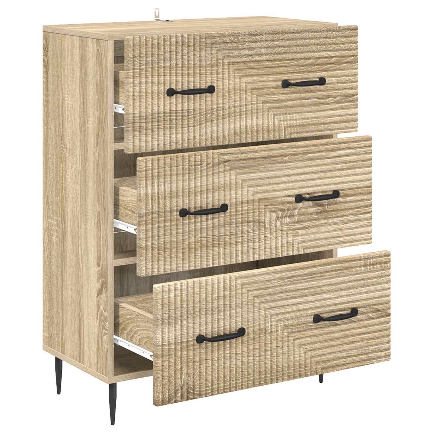 vidaXL Drawer Cabinet Sonoma Oak 66 x 34.5 x 89.5 cm Engineered Wood