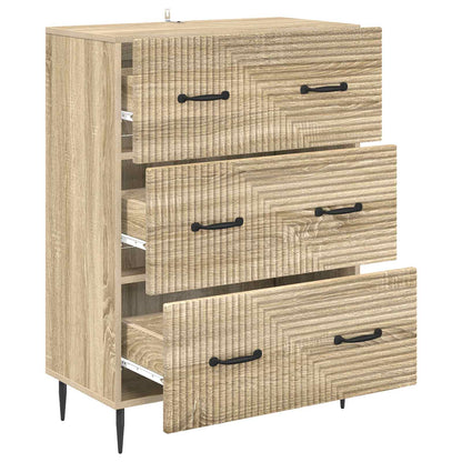 vidaXL Drawer Cabinet Sonoma Oak 66 x 34.5 x 89.5 cm Engineered Wood