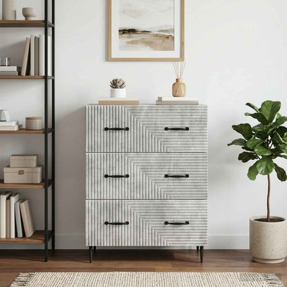 vidaXL Drawer Cabinet Concrete Grey 66 x 34.5 x 89.5 cm