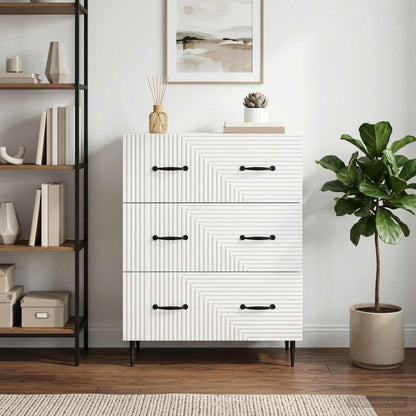 vidaXL Drawer Cabinet High Gloss White 66 x 34.5 x 89.5 cm