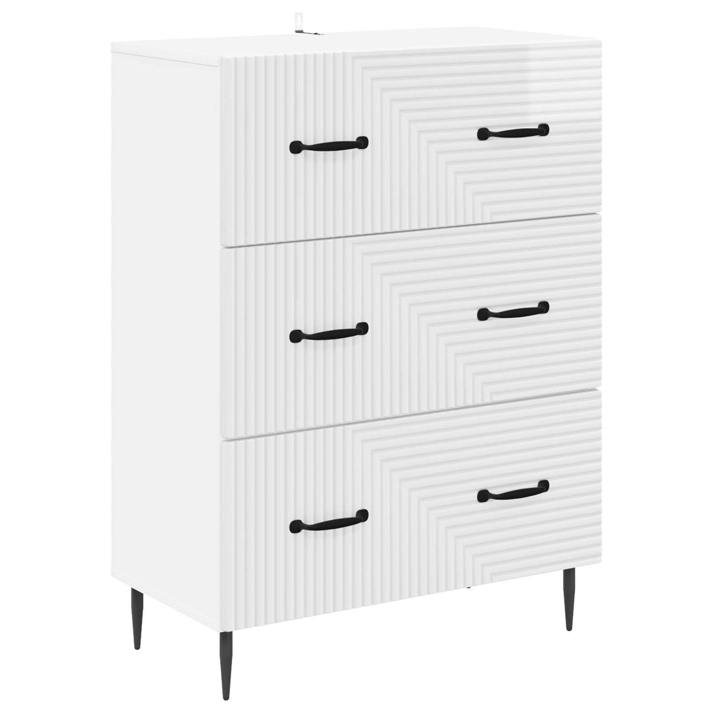 vidaXL Drawer Cabinet High Gloss White 66 x 34.5 x 89.5 cm