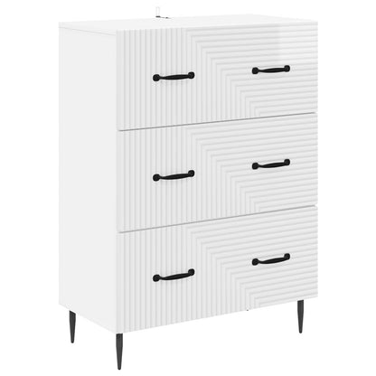 vidaXL Drawer Cabinet High Gloss White 66 x 34.5 x 89.5 cm