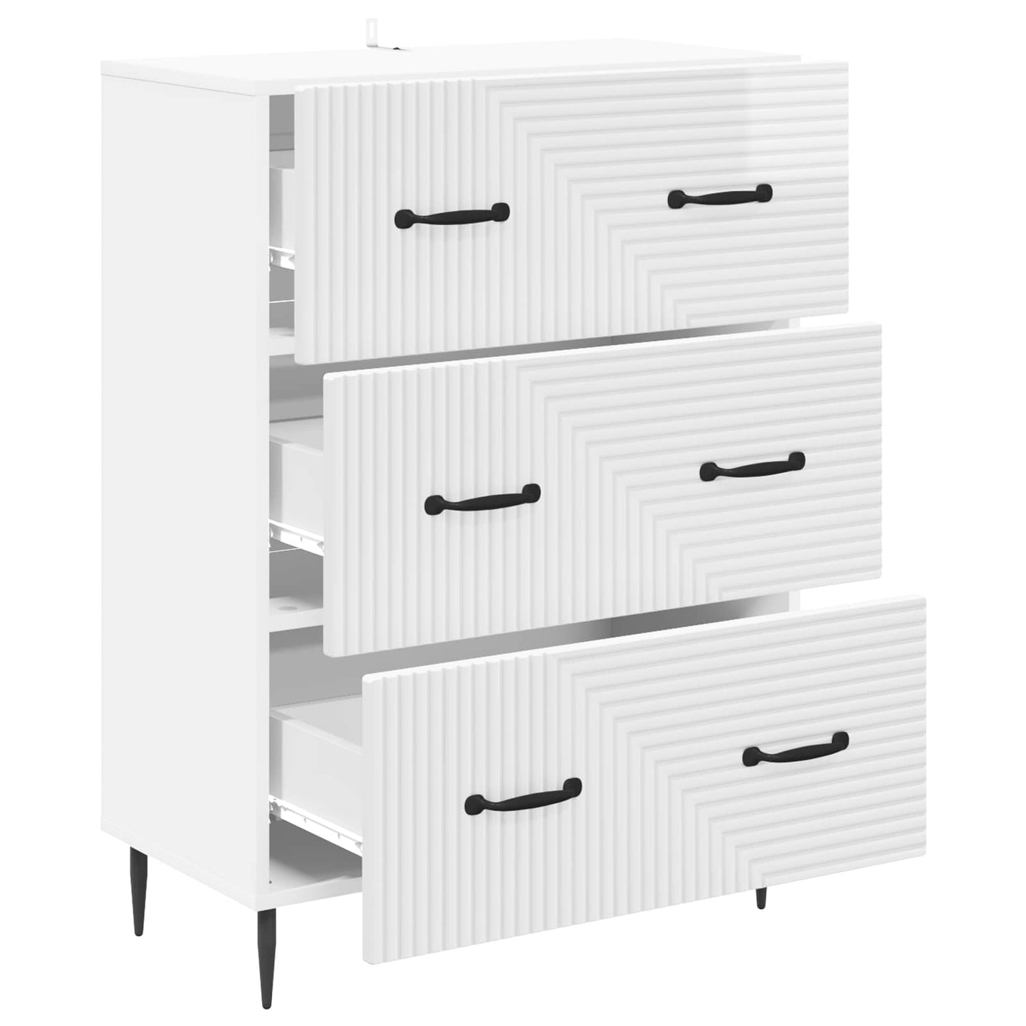 vidaXL Drawer Cabinet High Gloss White 66 x 34.5 x 89.5 cm