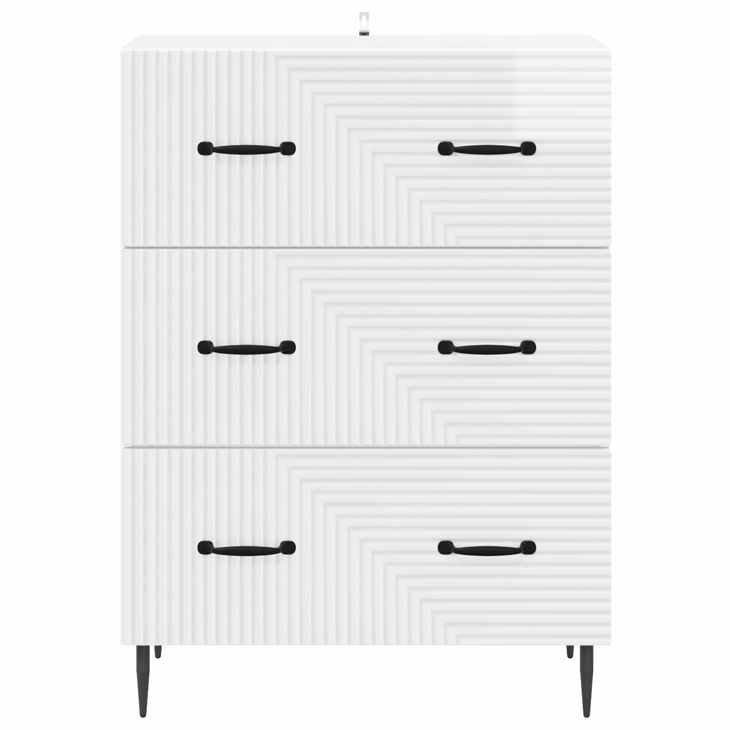 vidaXL Drawer Cabinet High Gloss White 66 x 34.5 x 89.5 cm