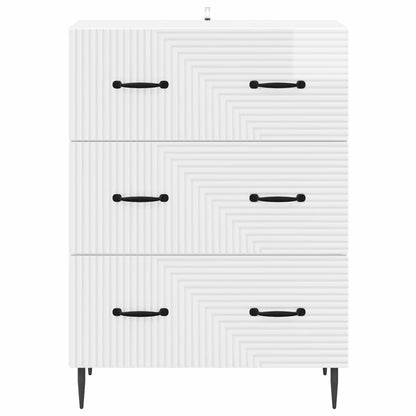 vidaXL Drawer Cabinet High Gloss White 66 x 34.5 x 89.5 cm