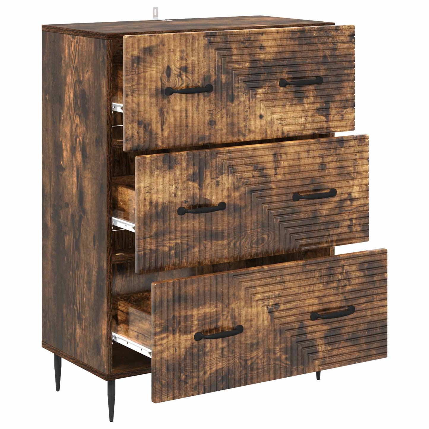 vidaXL Drawer Cabinet Smoked Oak 66 x 34.5 x 89.5 cm Engineered Wood