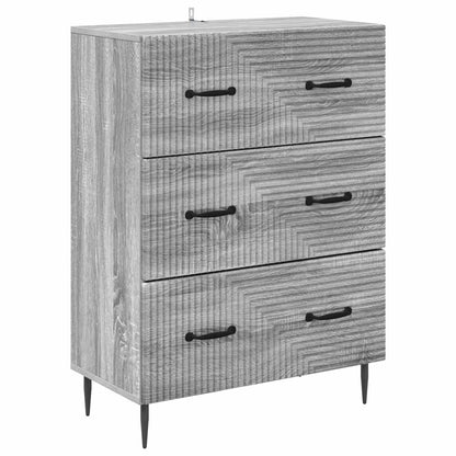 vidaXL Drawer Cabinet Grey Sonoma 66 x 34.5 x 89.5 cm Engineered Wood