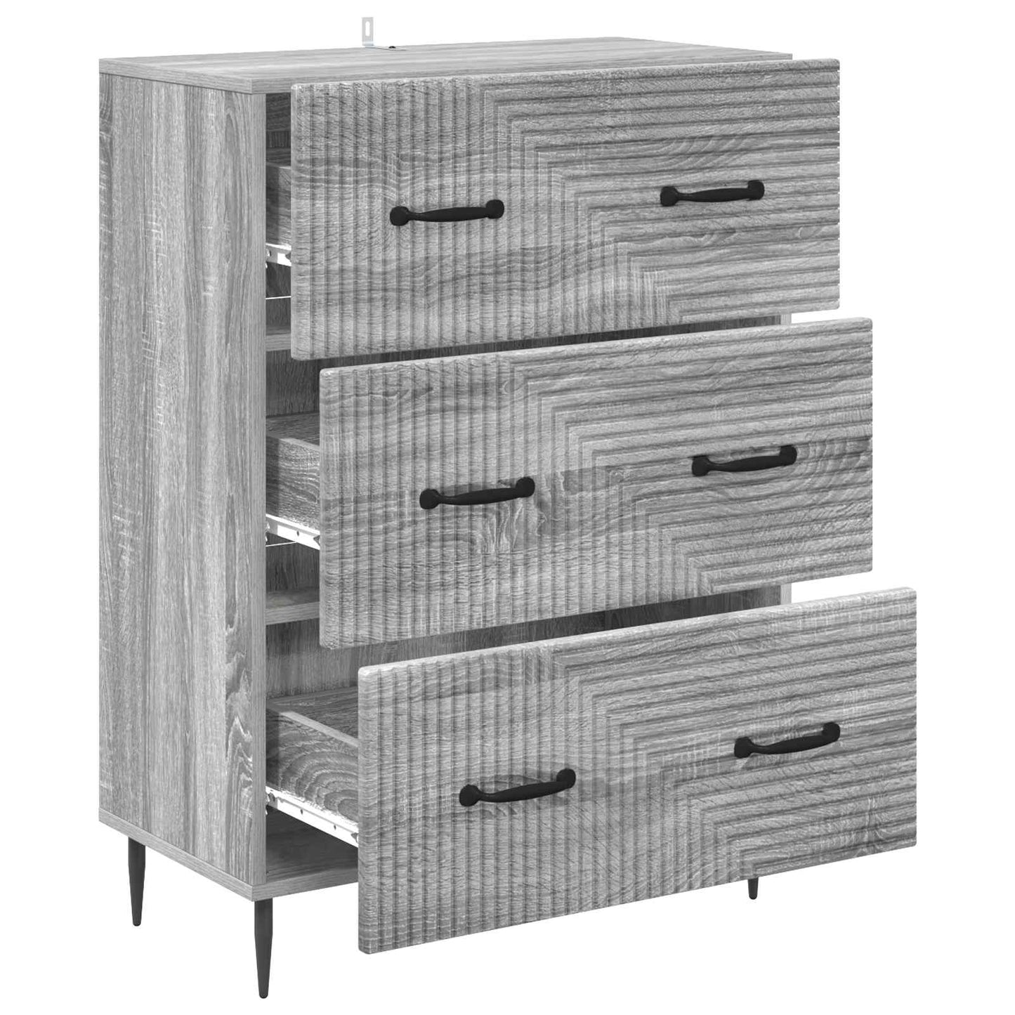 vidaXL Drawer Cabinet Grey Sonoma 66 x 34.5 x 89.5 cm Engineered Wood