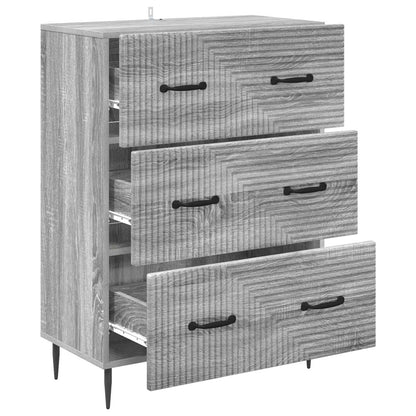 vidaXL Drawer Cabinet Grey Sonoma 66 x 34.5 x 89.5 cm Engineered Wood