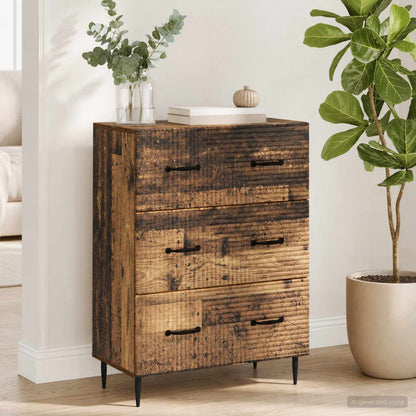 vidaXL Drawer Cabinet Old Wood 66 x 34.5 x 89.5 cm Engineered Wood