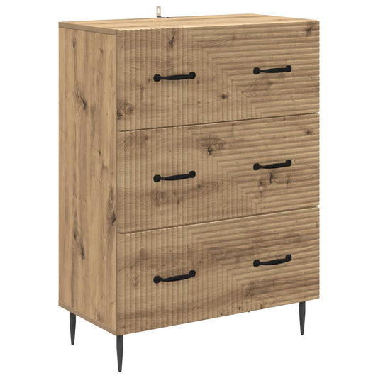 vidaXL Drawer Cabinet 66 x 34.5 x 89.5 cm Engineered Wood Artisan Oak
