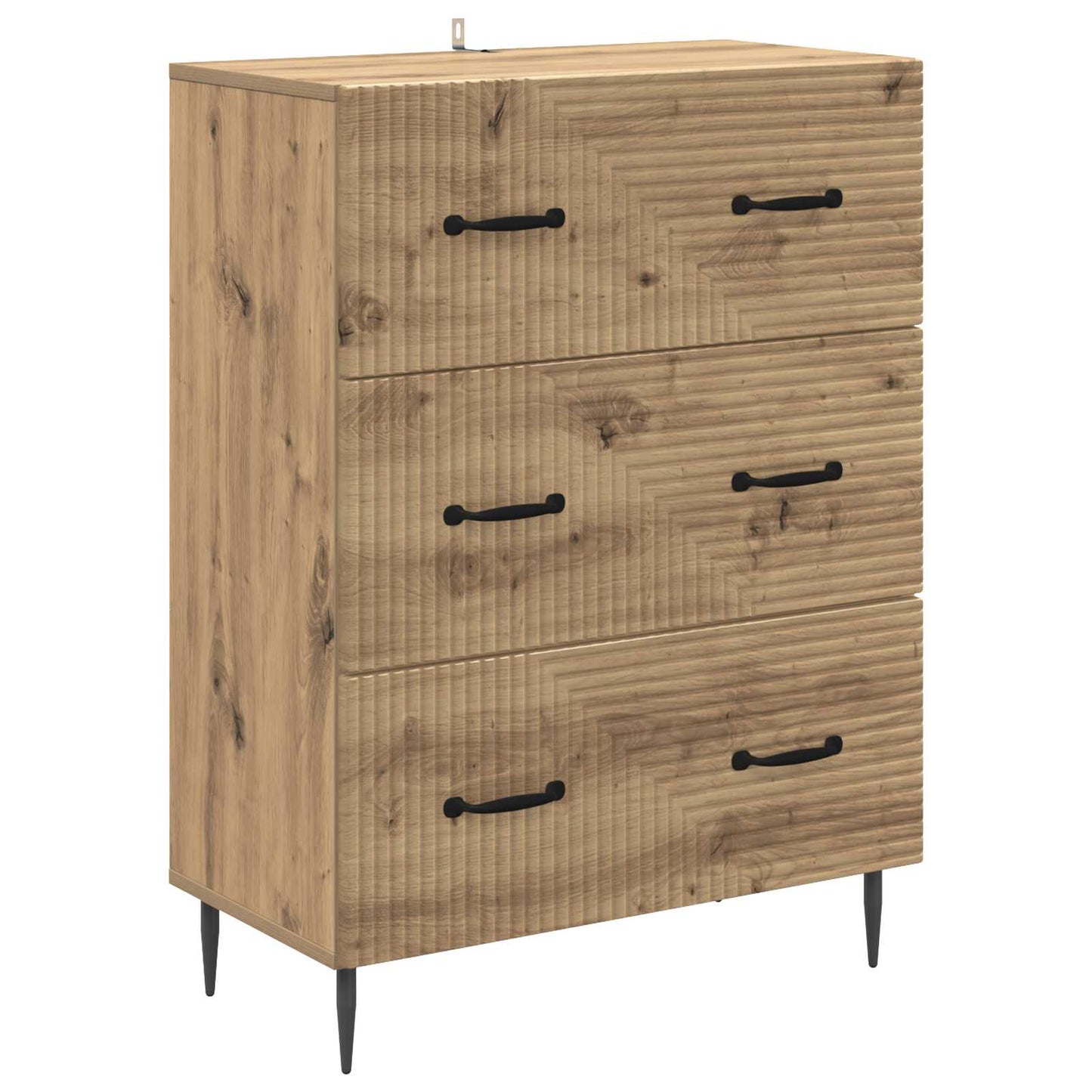 vidaXL Drawer Cabinet 66 x 34.5 x 89.5 cm Engineered Wood Artisan Oak
