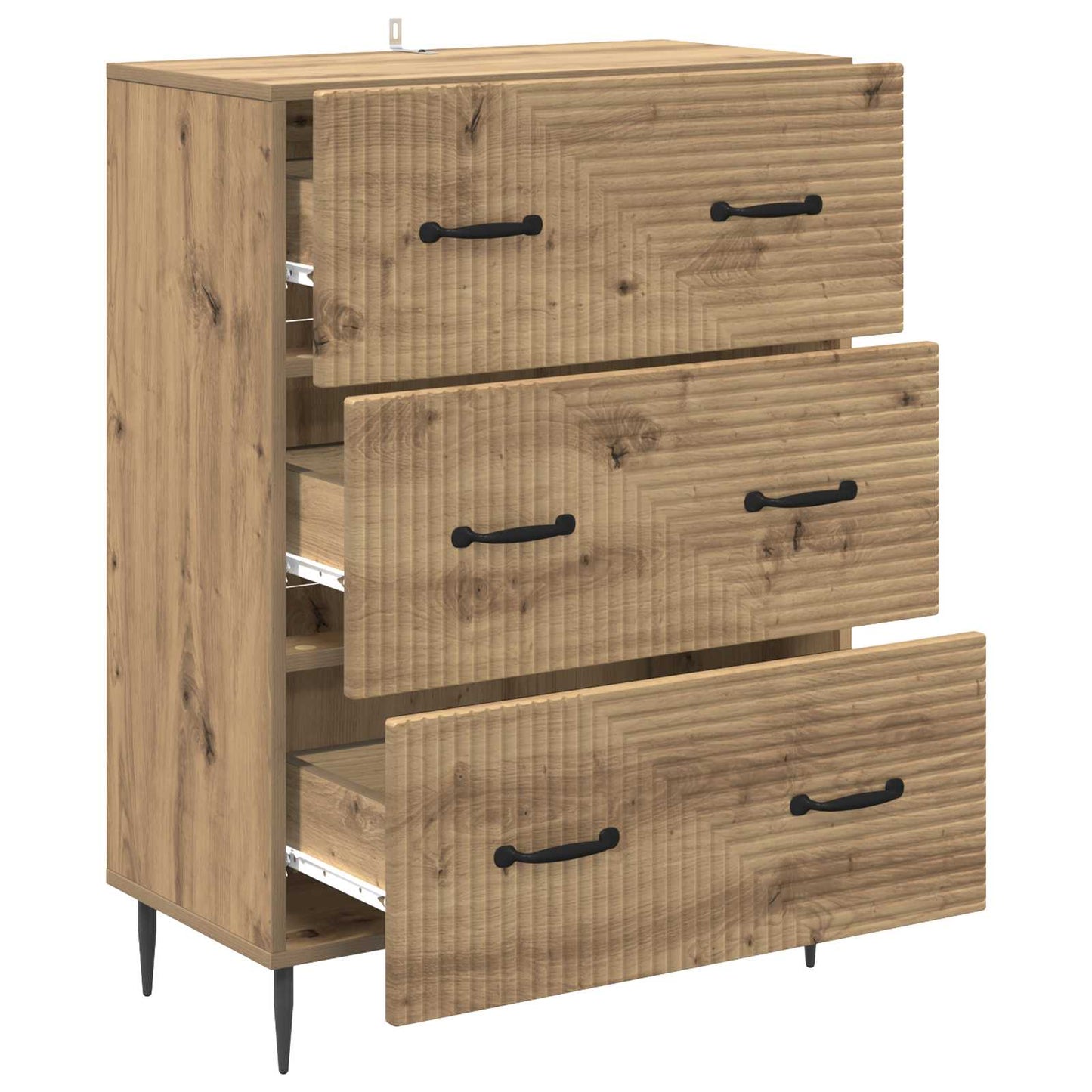 vidaXL Drawer Cabinet 66 x 34.5 x 89.5 cm Engineered Wood Artisan Oak