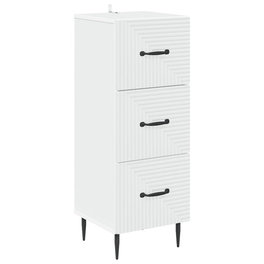 vidaXL Drawer Cabinet White 33 x 34.5 x 89.5 cm Engineered Wood