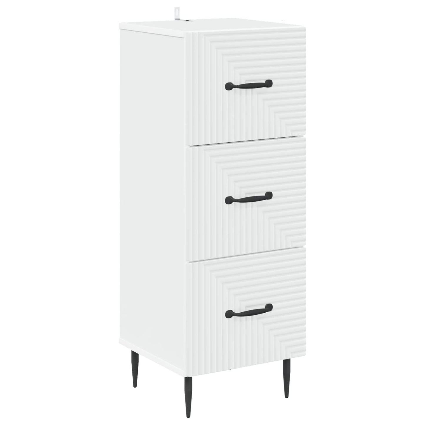 vidaXL Drawer Cabinet White 33 x 34.5 x 89.5 cm Engineered Wood