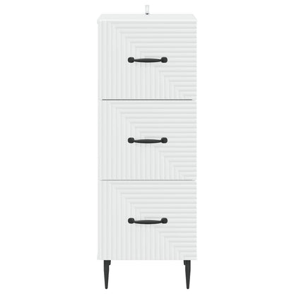 vidaXL Drawer Cabinet White 33 x 34.5 x 89.5 cm Engineered Wood