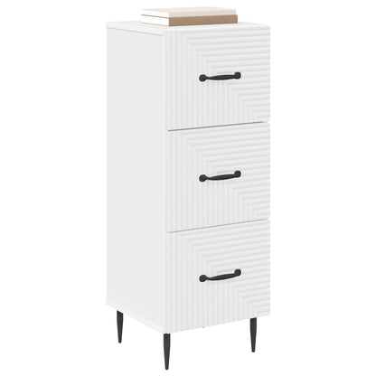 vidaXL Drawer Cabinet White 33 x 34.5 x 89.5 cm Engineered Wood