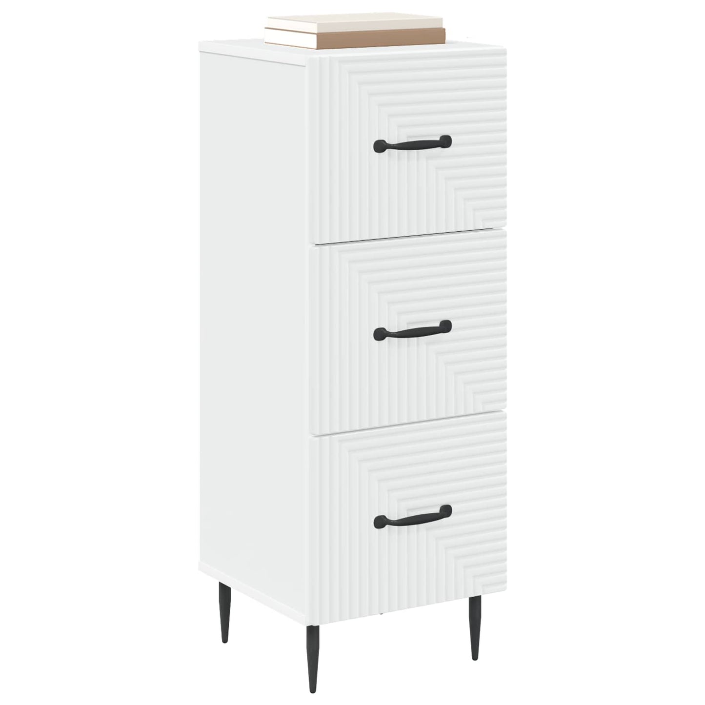 vidaXL Drawer Cabinet White 33 x 34.5 x 89.5 cm Engineered Wood