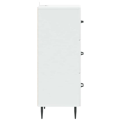 vidaXL Drawer Cabinet White 33 x 34.5 x 89.5 cm Engineered Wood