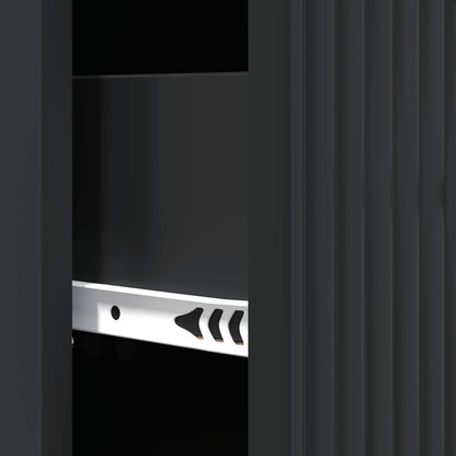 vidaXL Drawer Cabinet Black 33 x 34.5 x 89.5 cm Engineered Wood
