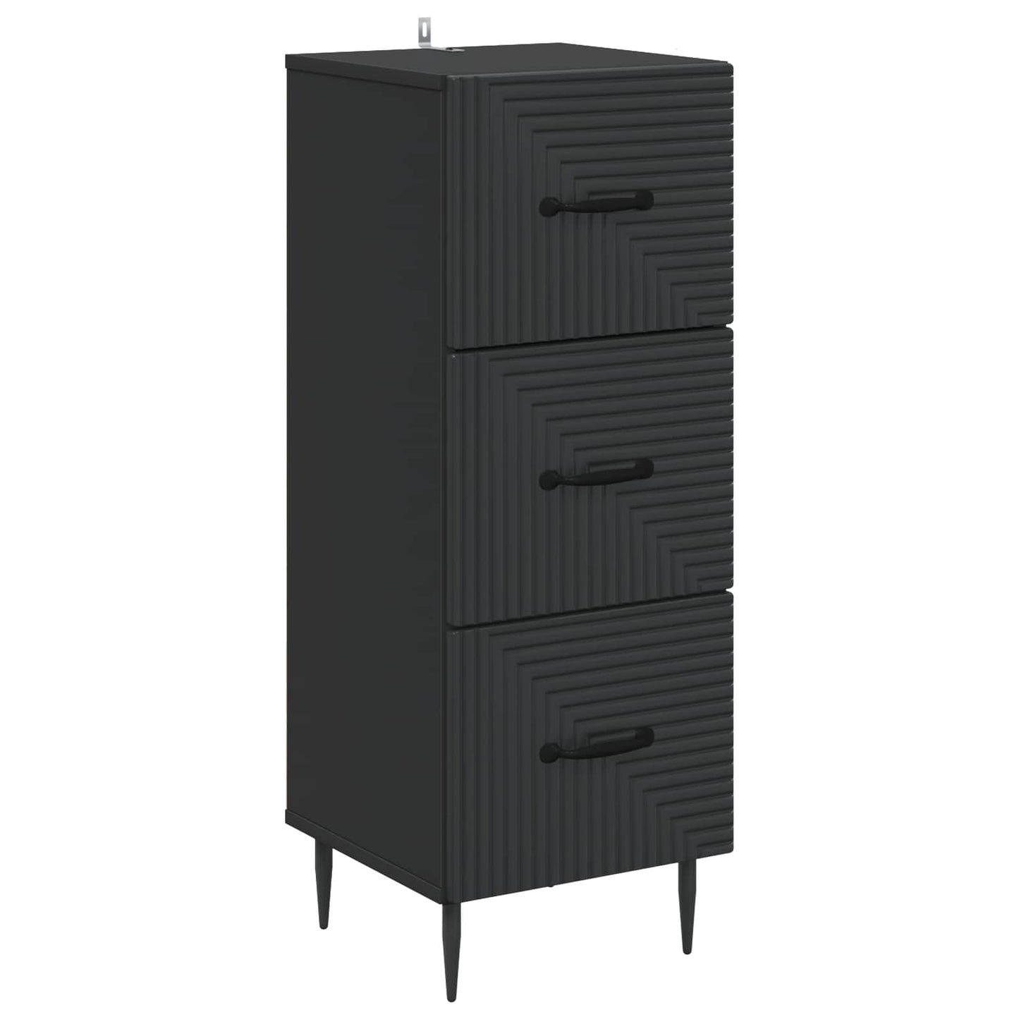 vidaXL Drawer Cabinet Black 33 x 34.5 x 89.5 cm Engineered Wood
