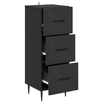 vidaXL Drawer Cabinet Black 33 x 34.5 x 89.5 cm Engineered Wood