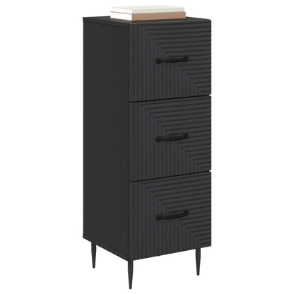 vidaXL Drawer Cabinet Black 33 x 34.5 x 89.5 cm Engineered Wood