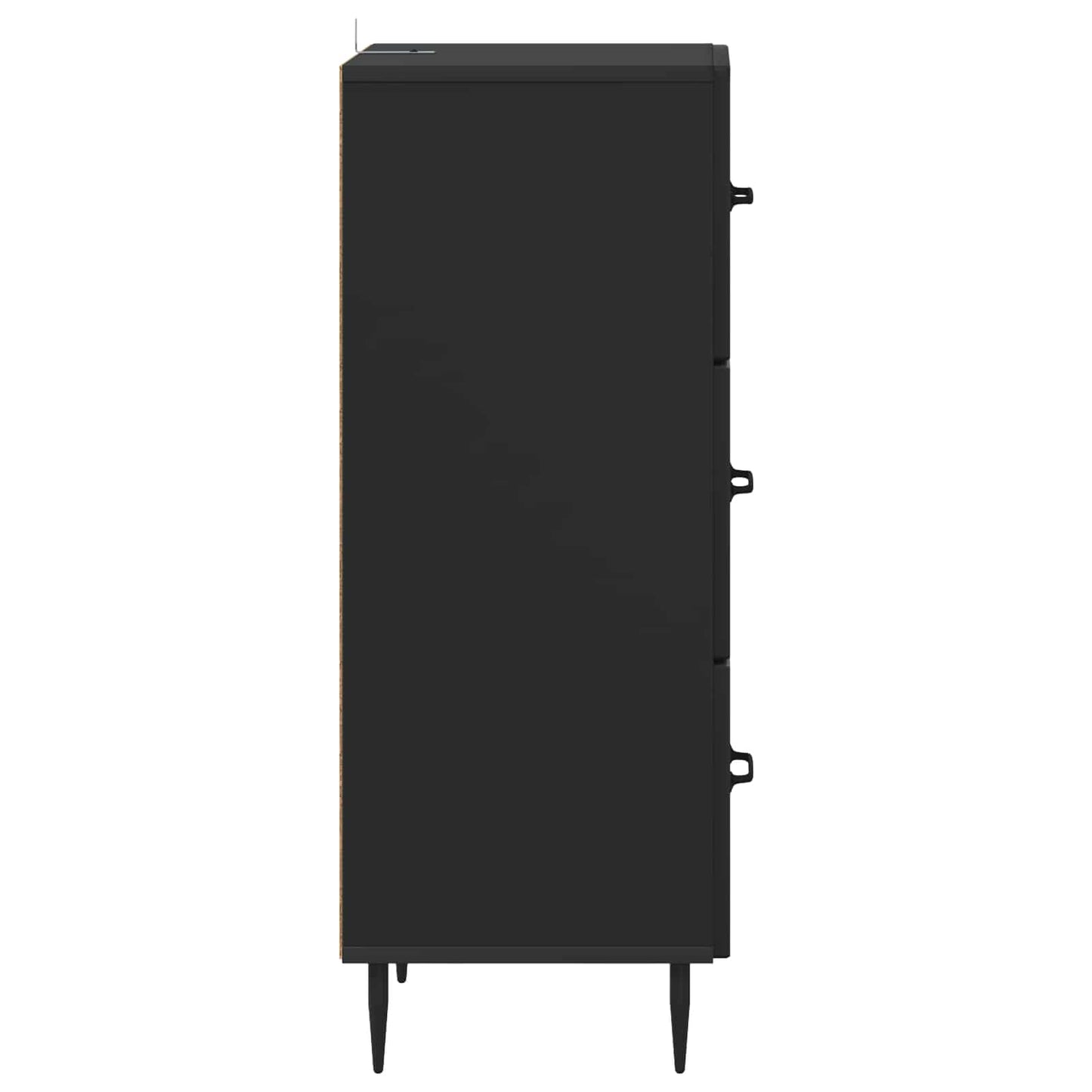 vidaXL Drawer Cabinet Black 33 x 34.5 x 89.5 cm Engineered Wood