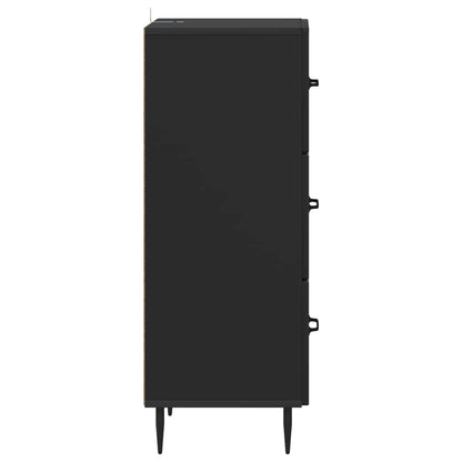 vidaXL Drawer Cabinet Black 33 x 34.5 x 89.5 cm Engineered Wood