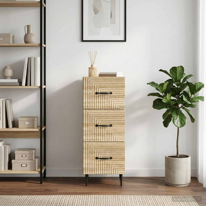 vidaXL Drawer Cabinet Sonoma Oak 33 x 34.5 x 89.5 cm Engineered Wood