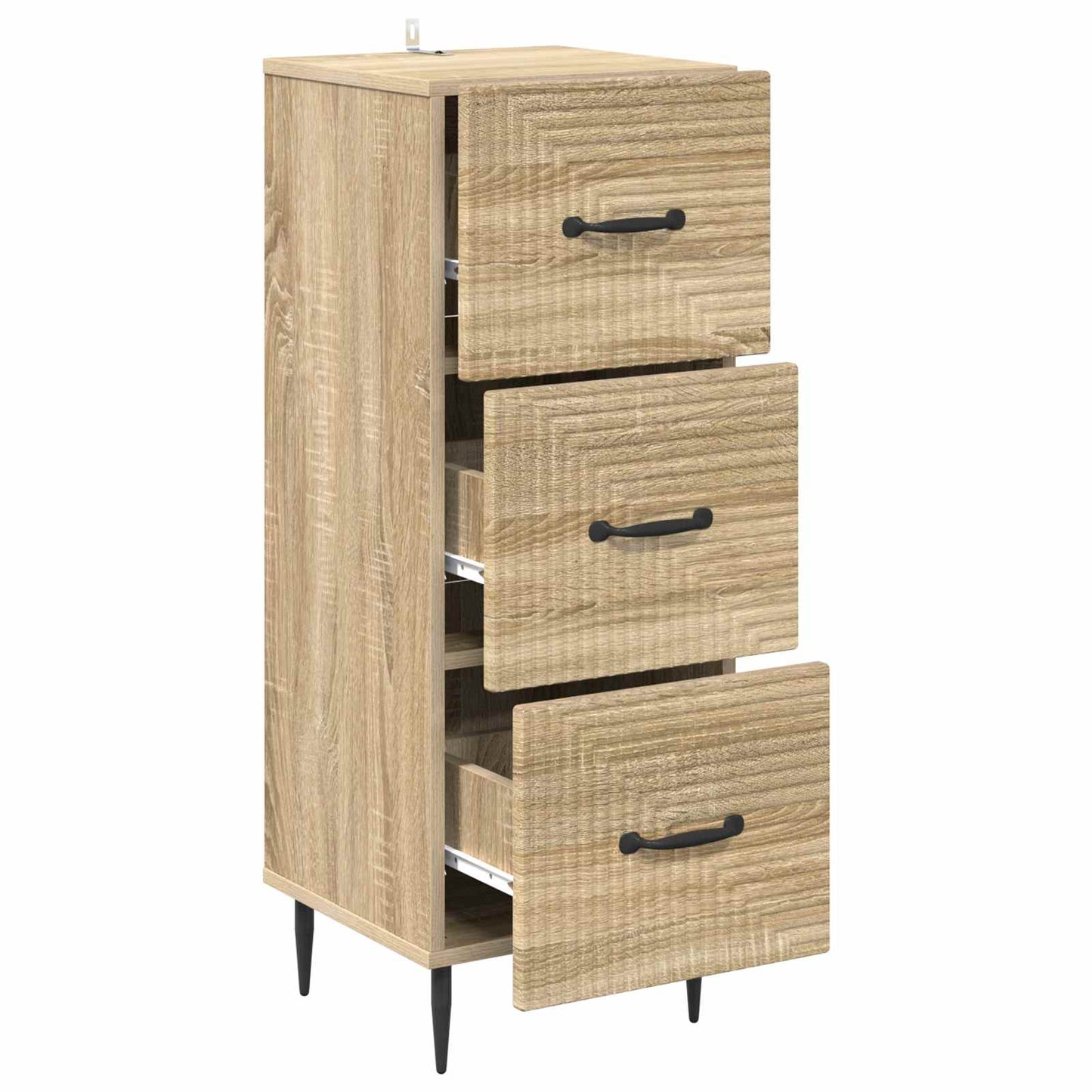 vidaXL Drawer Cabinet Sonoma Oak 33 x 34.5 x 89.5 cm Engineered Wood