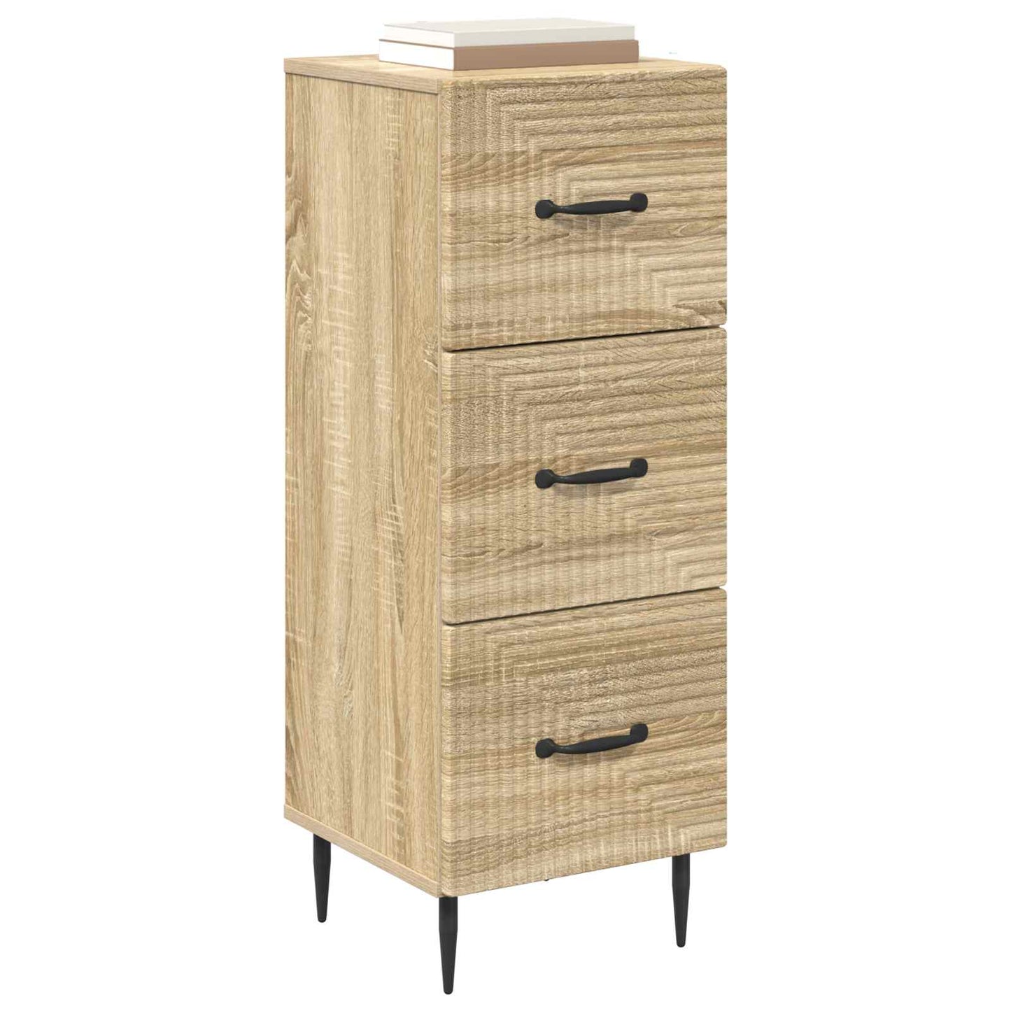vidaXL Drawer Cabinet Sonoma Oak 33 x 34.5 x 89.5 cm Engineered Wood