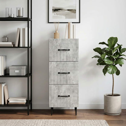 vidaXL Drawer Cabinet Concrete Grey 33 x 34.5 x 89.5 cm