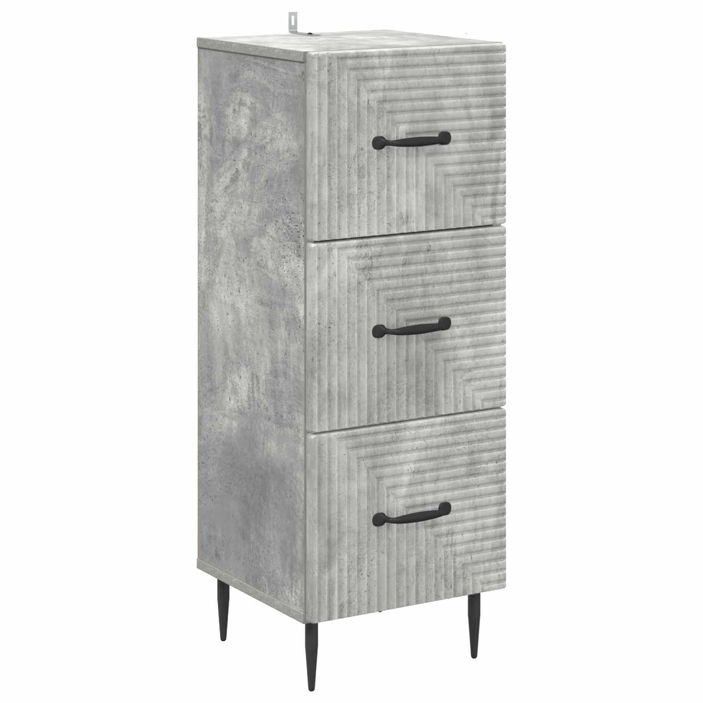 vidaXL Drawer Cabinet Concrete Grey 33 x 34.5 x 89.5 cm