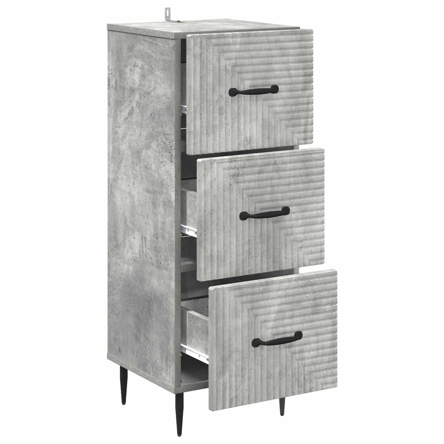 vidaXL Drawer Cabinet Concrete Grey 33 x 34.5 x 89.5 cm