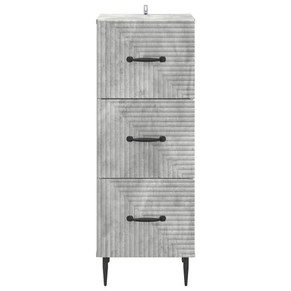 vidaXL Drawer Cabinet Concrete Grey 33 x 34.5 x 89.5 cm