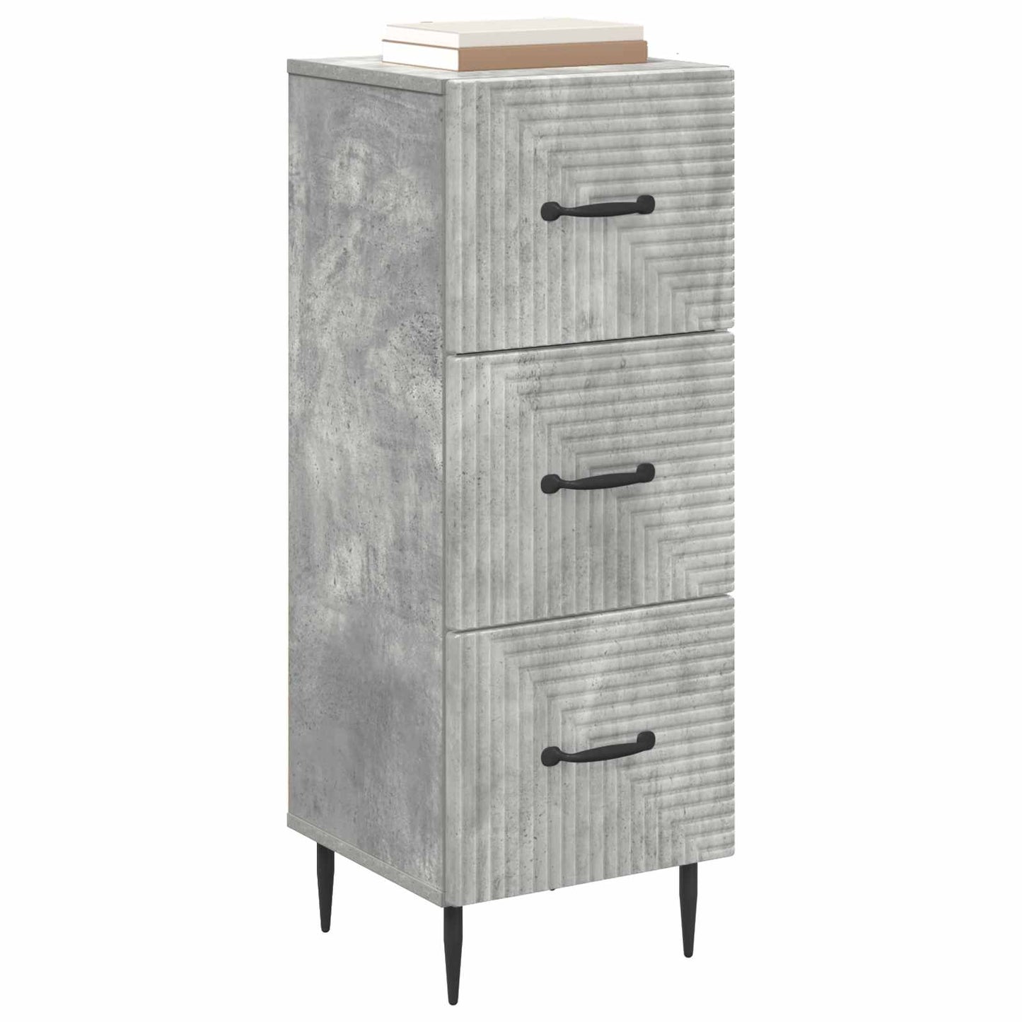 vidaXL Drawer Cabinet Concrete Grey 33 x 34.5 x 89.5 cm
