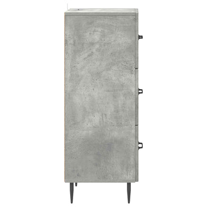 vidaXL Drawer Cabinet Concrete Grey 33 x 34.5 x 89.5 cm