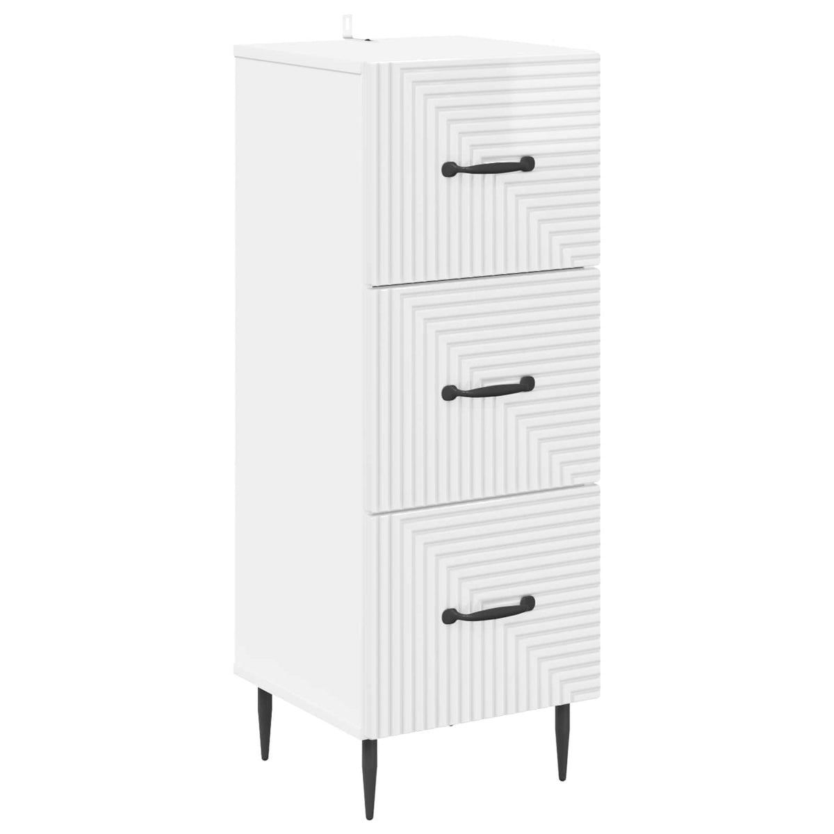 vidaXL Drawer Cabinet High Gloss White 33 x 34.5 x 89.5 cm