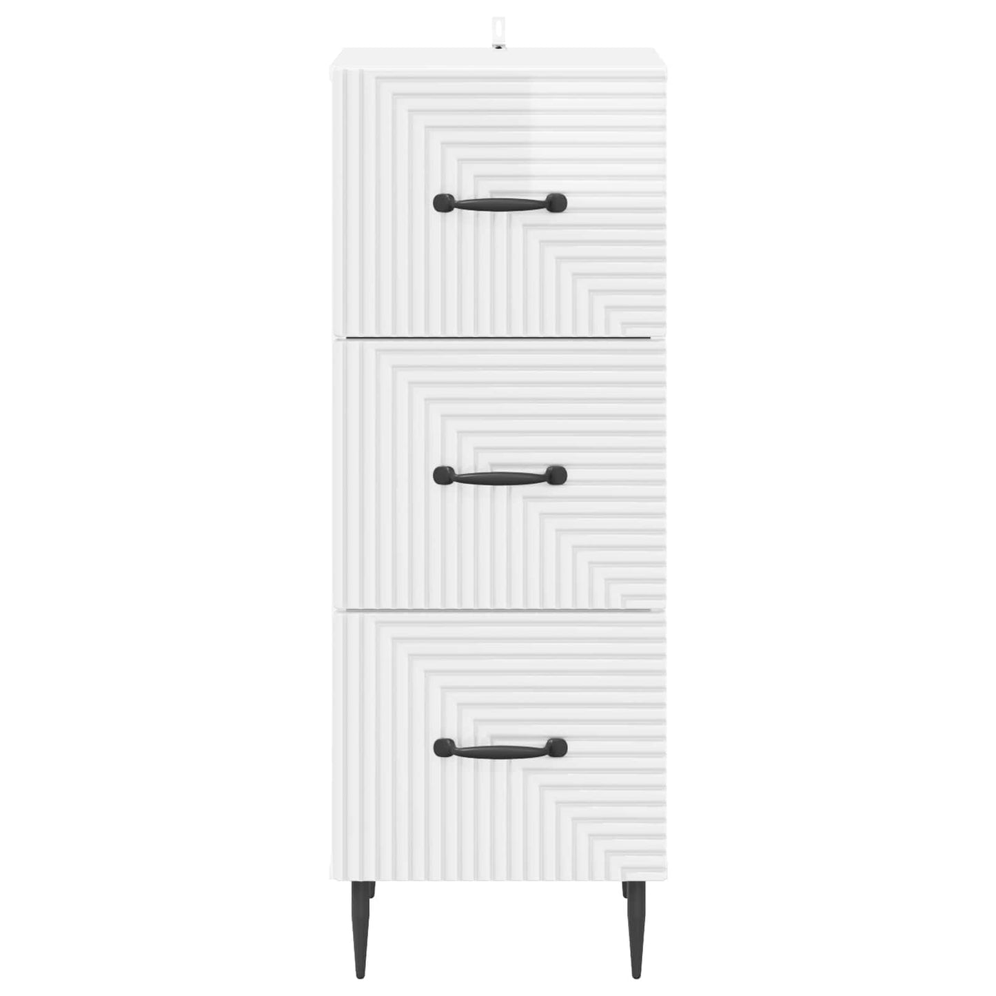vidaXL Drawer Cabinet High Gloss White 33 x 34.5 x 89.5 cm
