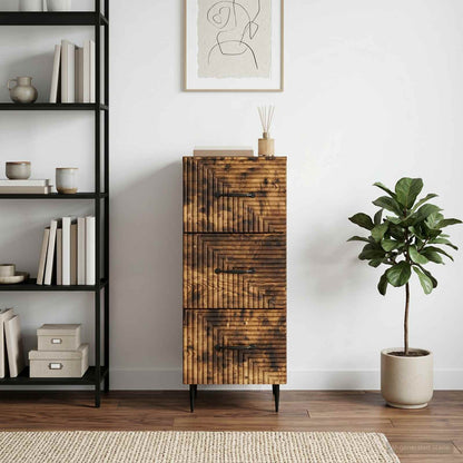 vidaXL Drawer Cabinet Smoked Oak 33 x 34.5 x 89.5 cm Engineered Wood