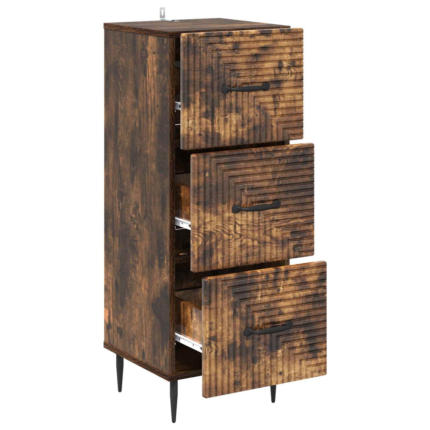 vidaXL Drawer Cabinet Smoked Oak 33 x 34.5 x 89.5 cm Engineered Wood