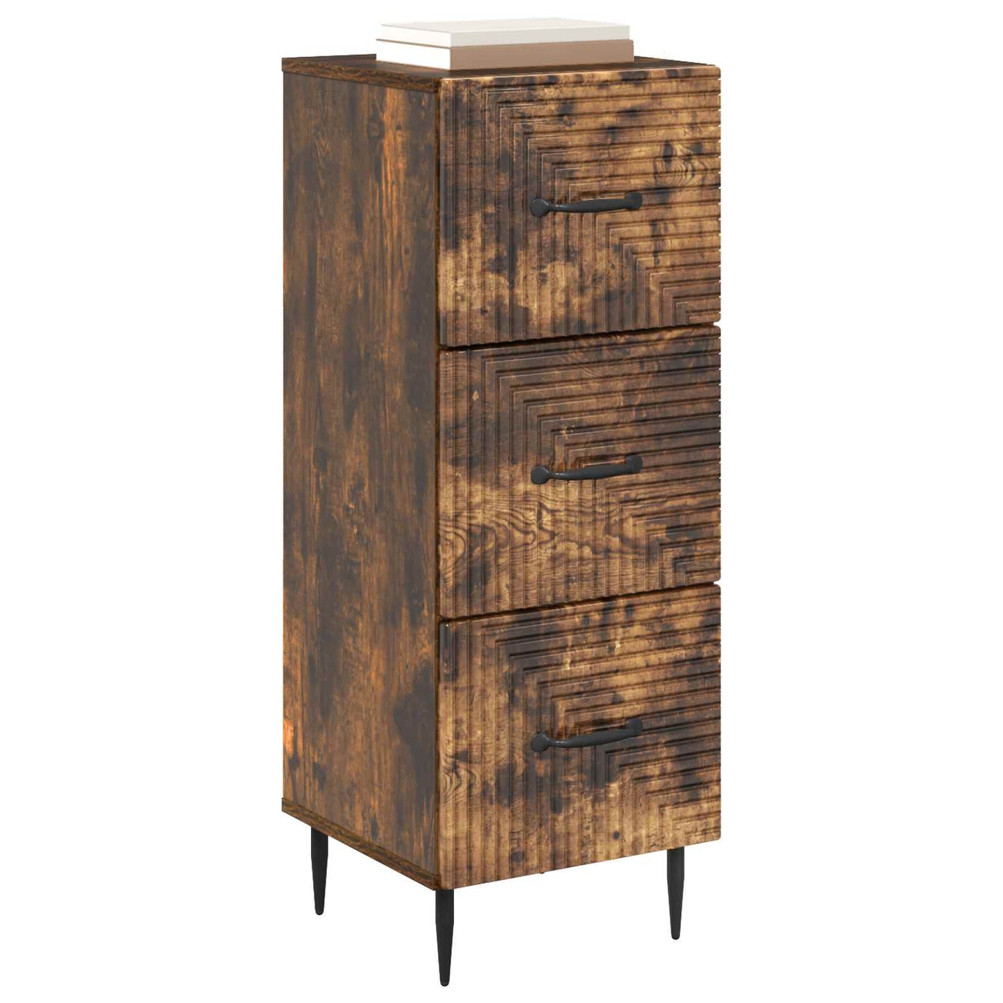 vidaXL Drawer Cabinet Smoked Oak 33 x 34.5 x 89.5 cm Engineered Wood