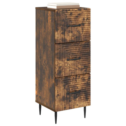 vidaXL Drawer Cabinet Smoked Oak 33 x 34.5 x 89.5 cm Engineered Wood