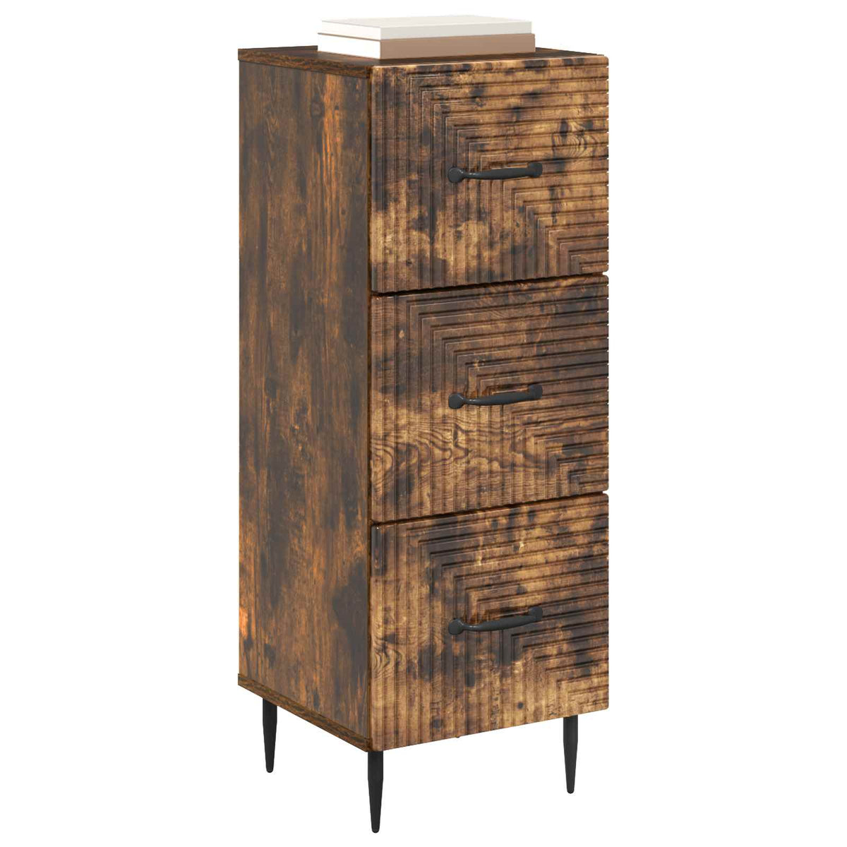 vidaXL Drawer Cabinet Smoked Oak 33 x 34.5 x 89.5 cm Engineered Wood