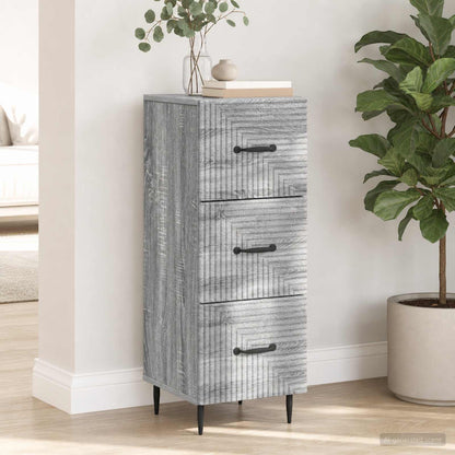 vidaXL Drawer Cabinet Grey Sonoma 33 x 34.5 x 89.5 cm Engineered Wood