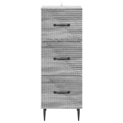 vidaXL Drawer Cabinet Grey Sonoma 33 x 34.5 x 89.5 cm Engineered Wood