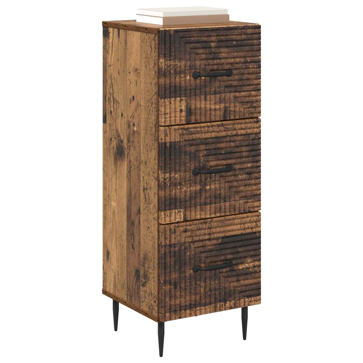 vidaXL Drawer Cabinet Old Wood 33 x 34.5 x 89.5 cm Engineered Wood