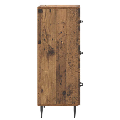 vidaXL Drawer Cabinet Old Wood 33 x 34.5 x 89.5 cm Engineered Wood