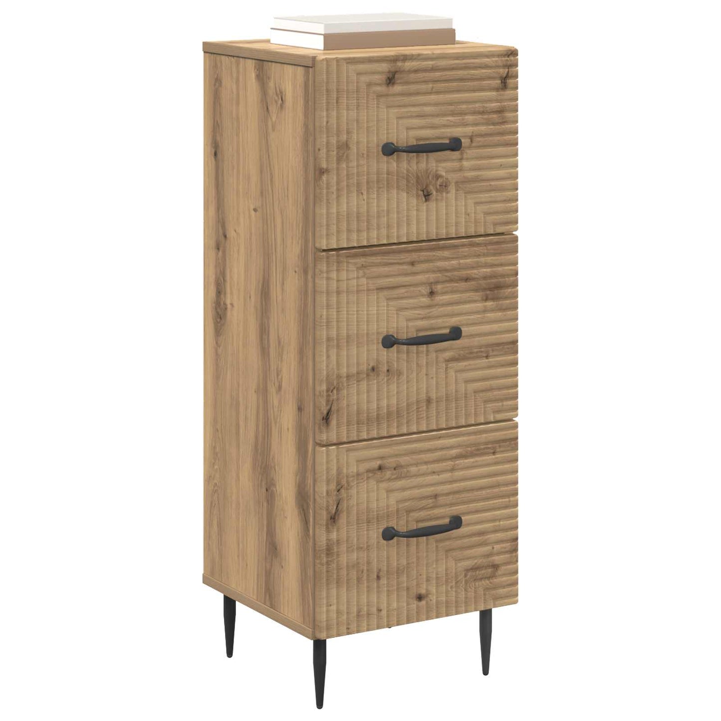vidaXL Drawer Cabinet 33 x 34.5 x 89.5 cm Engineered Wood Artisan Oak
